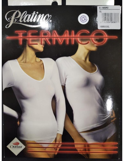 Camiseta interior platino termica manga larga