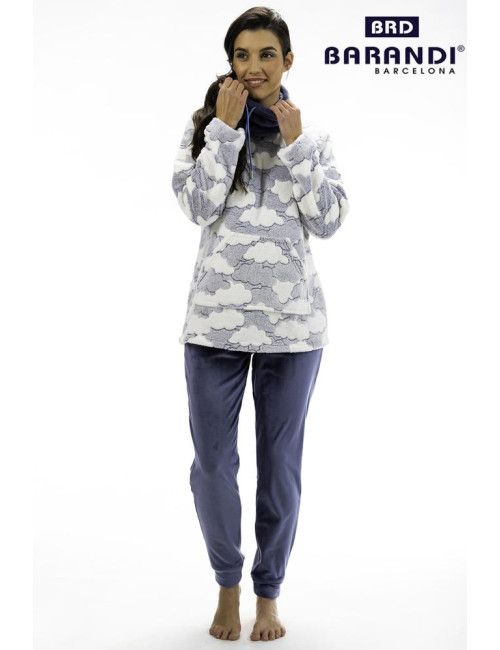 Pijamas señora coralina de nubes 