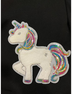 Parche Unicornio Pelo y Lentejuela 