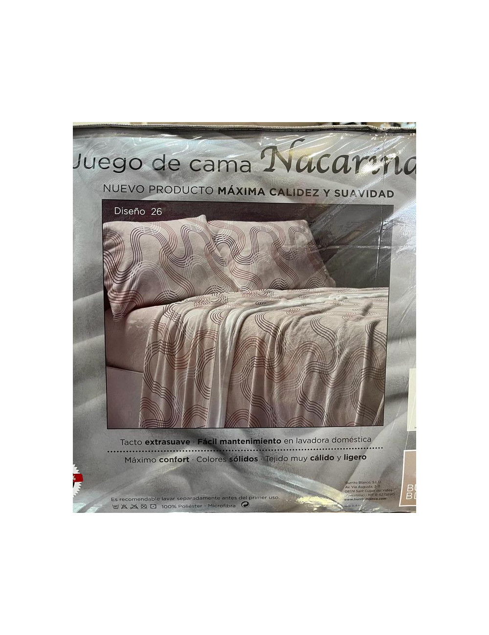 Sábanas Nacarina Burrito Blanco  Sábanas Nacarina Burrito Blanco