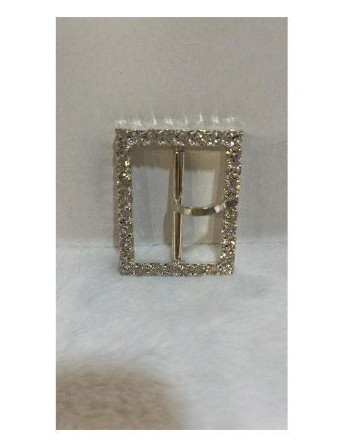 Hebilla Metálica Circonita Rectangular 