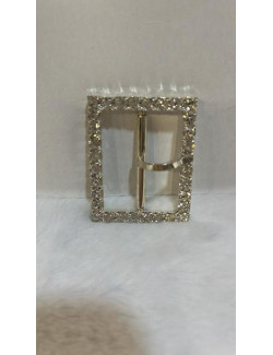 Hebilla Metálica Circonita Rectangular 