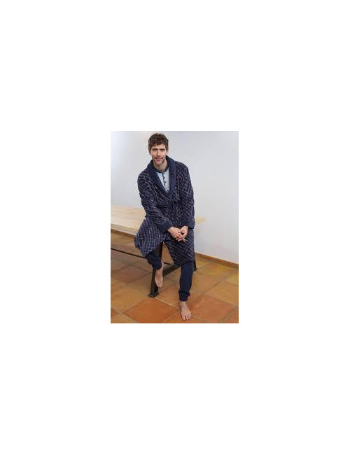 Bata Larga Coralina Cuadros Muslher 