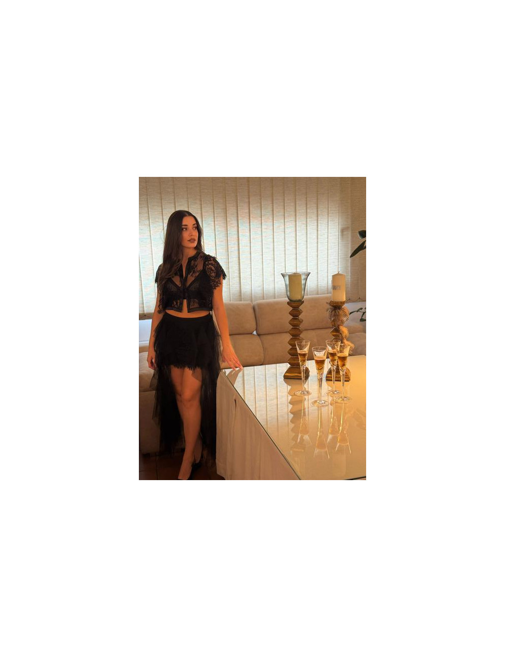 Falda Encaje y Tul Gisela 