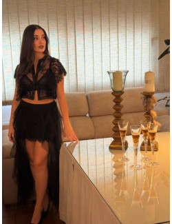 Falda Encaje y Tul Gisela 