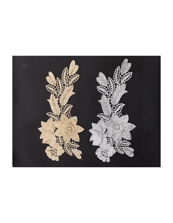 Aplicación Bordada Flor y Tulipanes