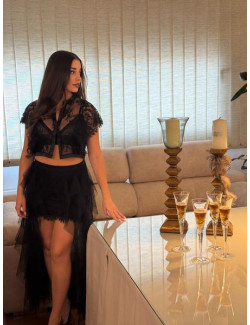 Camisa Encaje Manga Corta Gisela 