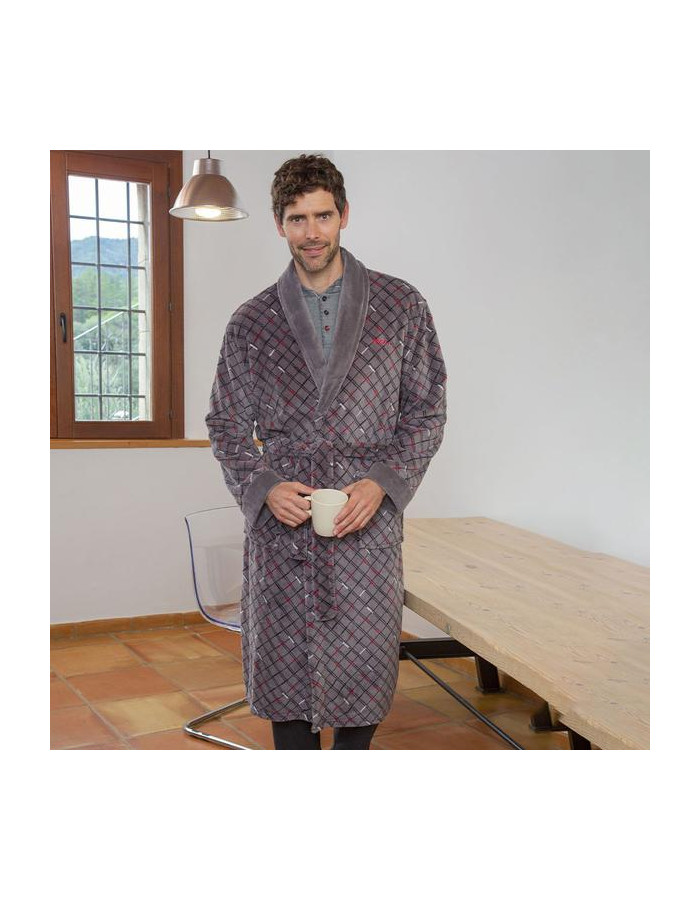 Bata Larga Coralina Cuadros Muslher