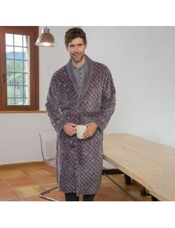 Bata Larga Coralina Cuadros Muslher 