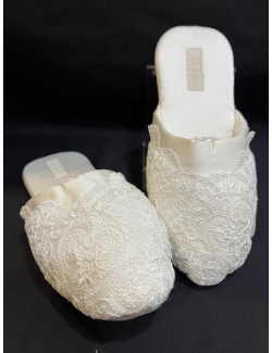 Zapatilla Novia Tul Bordado Ivette 