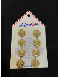 Pendiente Largo Monedas 