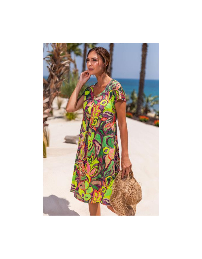 Vestido Estampado Con Manga Ofelia