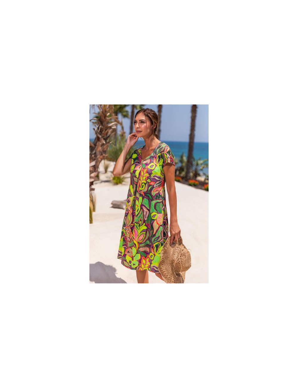 Vestido Estampado Con Manga Ofelia