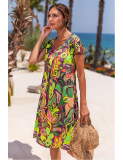Vestido Estampado Con Manga Ofelia